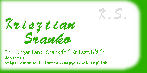 krisztian sranko business card